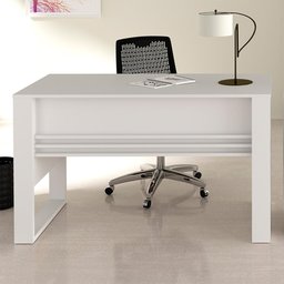 Mesa Para Escritório E Home Office Alani 127 Cm T01 Branco - Lyam Decor - 2 Mesa Para Escritório E Home Office Alani 127 Cm T01 Branco - Lyam Decor - 2