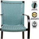 Ver imagem 2 de Kit 4 Cadeiras Fibra Azul Turquia Mesa Preta E Bege