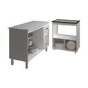 Ver imagem 5 de Balcão Armário Gabinete Bruna 118 Cm com Tampo Tampão e Balcão Evelyn para Cooktop 5 Bocas