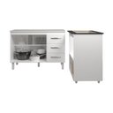 Ver imagem 4 de Balcão Armário Gabinete Bruna 118 Cm com Tampo Tampão e Balcão Evelyn para Cooktop 5 Bocas