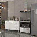 Ver imagem 2 de Balcão Armário Gabinete Bruna 118 Cm com Tampo Tampão e Balcão Evelyn para Cooktop 5 Bocas