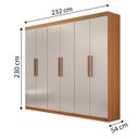 Ver imagem 2 de Guarda-roupa Casal 6 Portas e 04 Gavetas Leblon D'doro Móveis - Cinamomo Off D'doro Móveis