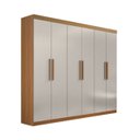 Ver imagem 1 de Guarda-roupa Casal 6 Portas e 04 Gavetas Leblon D'doro Móveis - Cinamomo Off D'doro Móveis