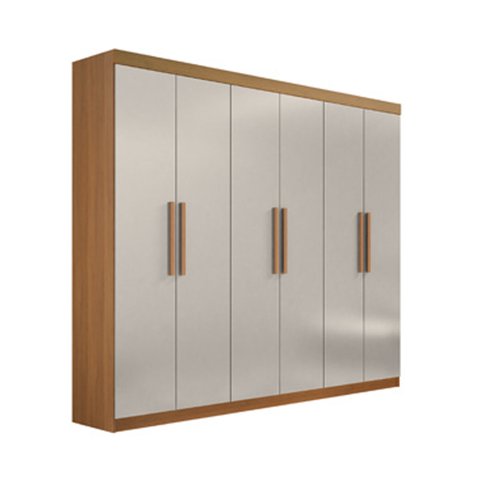 Guarda-roupa Casal 6 Portas e 04 Gavetas Leblon D'doro Móveis - Cinamomo Off D'doro Móveis
