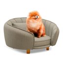 Ver imagem 5 de Mini Cama Poltrona Pet Lary Baby para Cachorro Linho Bege - Abmaza