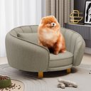 Ver imagem 2 de Mini Cama Poltrona Pet Lary Baby para Cachorro Linho Bege - Abmaza