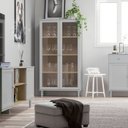 Ver imagem 6 de Cristaleira 2 Portas Vidro Pés Madeira 151x80 Cm E957 Cinza Dtall