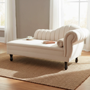 Ver imagem 1 de Recamier Decorativo Divã Amsterdã 147cm Lado Esquerdo Suede Bege