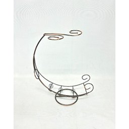 Suporte Vinhos Decorativo Bronze 1 Garrafa e 2 Taças - 1