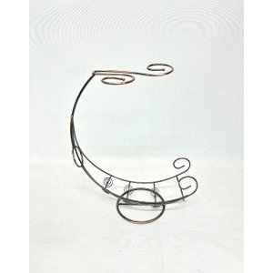 Suporte Vinhos Decorativo Bronze 1 Garrafa e 2 Taças