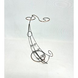 Suporte Vinhos Decorativo Bronze 1 Garrafa e 2 Taças - 5