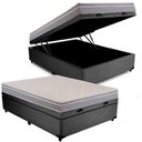Ver imagem 1 de Cama Box Baú Casal Colchão Molas Ensacadas + Box Cinza