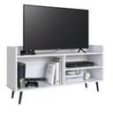 Ver imagem 4 de Rack Retrô para TV até 50 Polegadas 120cm 2 Prateleira Sala Branco