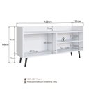 Ver imagem 3 de Rack Retrô para TV até 50 Polegadas 120cm 2 Prateleira Sala Branco