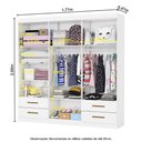 Ver imagem 4 de Guarda-Roupa Infantil com 6 Portas e 4 Gavetas 177cm Multimóveis CR35560 Branco