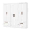 Ver imagem 2 de Guarda-Roupa Infantil com 6 Portas e 4 Gavetas 177cm Multimóveis CR35560 Branco