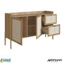 Ver imagem 3 de Balcão Buffet Oslo 139cm 2 Portas 2 Gavetas Base em Madeira Mdp Hanover ou Nero - Artesano