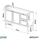 Ver imagem 6 de Balcão Buffet Oslo 139cm 2 Portas 2 Gavetas Base em Madeira Mdp Hanover ou Nero - Artesano