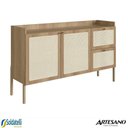 Ver imagem 4 de Balcão Buffet Oslo 139cm 2 Portas 2 Gavetas Base em Madeira Mdp Hanover ou Nero - Artesano