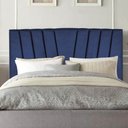 Ver imagem 1 de Cabeceira Estofada Bélgica 100CM Solteiro Suede Azul Marinho - D A DECOR