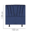Ver imagem 2 de Cabeceira Estofada Bélgica 100cm Solteiro para Cama Colchão Box Quarto Suede Azul Marinho - Aurora