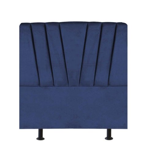 Cabeceira Estofada Bélgica 100cm Solteiro para Cama Colchão Box Quarto Suede Azul Marinho - Aurora
