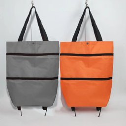 Sacola Carrinho De Compras Dobrável 3 em 1 Bolsa Com Rodas CL Kit com 2 - 1