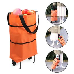 Sacola Carrinho De Compras Dobrável 3 em 1 Bolsa Com Rodas CL Kit com 2 - 2