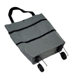 Sacola Carrinho De Compras Dobrável 3 em 1 Bolsa Com Rodas CL Kit com 2 - 3