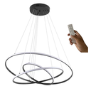 Ver imagem 1 de Lustre Led Moderno Pendente Preto C/ Controle 80cm 113w