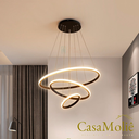 Ver imagem 2 de Lustre Led Moderno Pendente Preto C/ Controle 80cm 113w