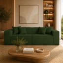 Ver imagem 2 de Sofá 3 Lugares Modular 2MTS Bouclê para Sala - Balaqui Decor Cor:Verde