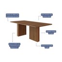Ver imagem 2 de Mesa P/ Cozinha Ester C/ Tampo Madeirado 210x100cm Cinamomo - Cimol