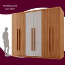 Ver imagem 7 de Guarda-Roupa Frisado 100% MDF 6 Portas e 2 Gavetas Veracruz Off White/Marromle