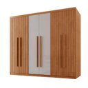 Ver imagem 3 de Guarda-Roupa Frisado 100% MDF 6 Portas e 2 Gavetas Veracruz Off White/Marromle