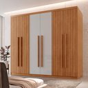 Ver imagem 1 de Guarda-Roupa Frisado 100% MDF 6 Portas e 2 Gavetas Veracruz Off White/Marromle