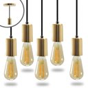 Ver imagem 1 de Kit 10 Pendente Soquete Copinho E27 Dourado + Led ST64