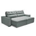 Ver imagem 3 de Sofa Retratil Reclinavel 2 Lugares 2,10 Vitória Veludo Cinza Lansofbr
