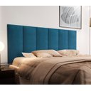 Ver imagem 1 de Cabeceira Viuva ou Solteirão Estofada Moderna para Quarto - 128 Cm - Azul Suede