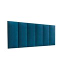 Ver imagem 2 de Cabeceira Viuva ou Solteirão Estofada Moderna para Quarto - 128 Cm - Azul Suede