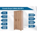 Ver imagem 3 de Guarda Roupa Solteiro 3 Portas e 2 Gavetas C/ Pés Briz Be16 Branco - Henn