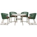 Ver imagem 1 de Mesa com 4 Cadeiras e Noronha Estofado 9 Trama Original Verde