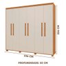 Guarda Roupa 6 Portas 4 Gavetas Casal 100% Mdf Nature Off White Blor Shop Jm - 4