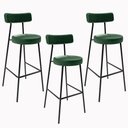 Ver imagem 1 de Kit 03 Banquetas Altas Sala De Jantar Estrutura Em Aço Milão F01 Couríssimo Verde Musgo - Lyam