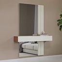 Ver imagem 1 de Aparador Suspenso Espelhado Ripado Tb486e Freijó Off White Dalla Costa