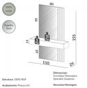 Ver imagem 2 de Aparador Suspenso Espelhado Ripado Tb486e Freijó Off White Dalla Costa