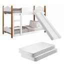 Ver imagem 1 de Beliche Infantil Lótus Prime com Escorregador MDF-MDP Branco Gabrielli Móveis