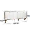 Aparador Buffet Retro para Sala de Estar 6 Portas Guatemala - Castanho/branco - 3