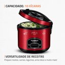 Ver imagem 2 de Panela Elétrica de Arroz Mondial Pratic 10i Premium Vermelho/inox 700w 220v - Pe-46-10x