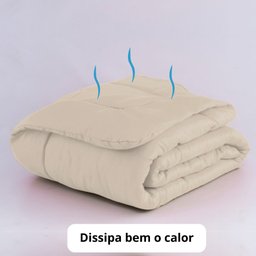 Edredom Casal Queen 5 Peças Leve para Verão Função Cobre Leito Bege Casa Dona - 3